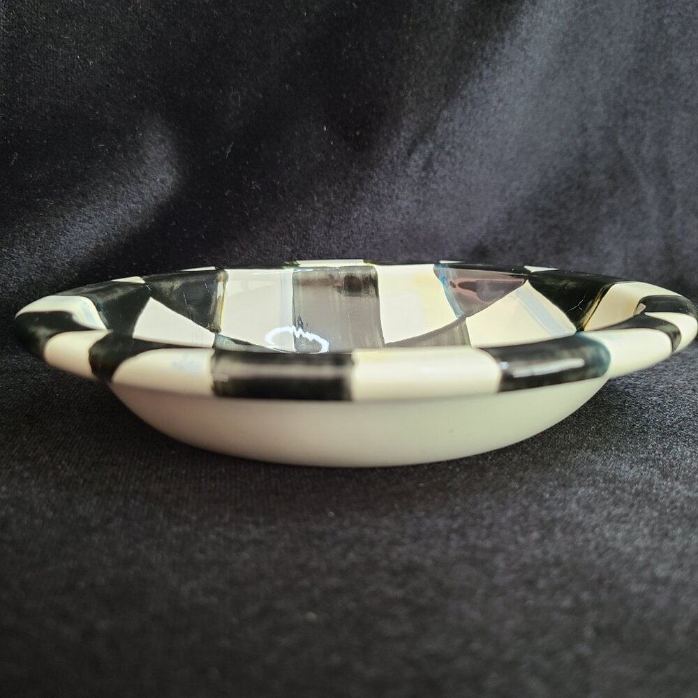 MacKenzie‑Childs Courtly Check Soap Dish – Enamel Bath Decor - NEW - Picture 4 of 12